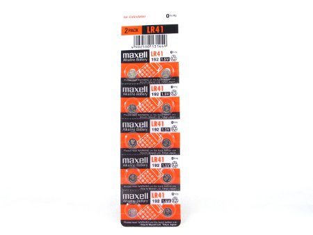 Maxell LR41 - 192 Alkaline Button Battery 1.5V - 10 Pack + FREE SHIPPING!