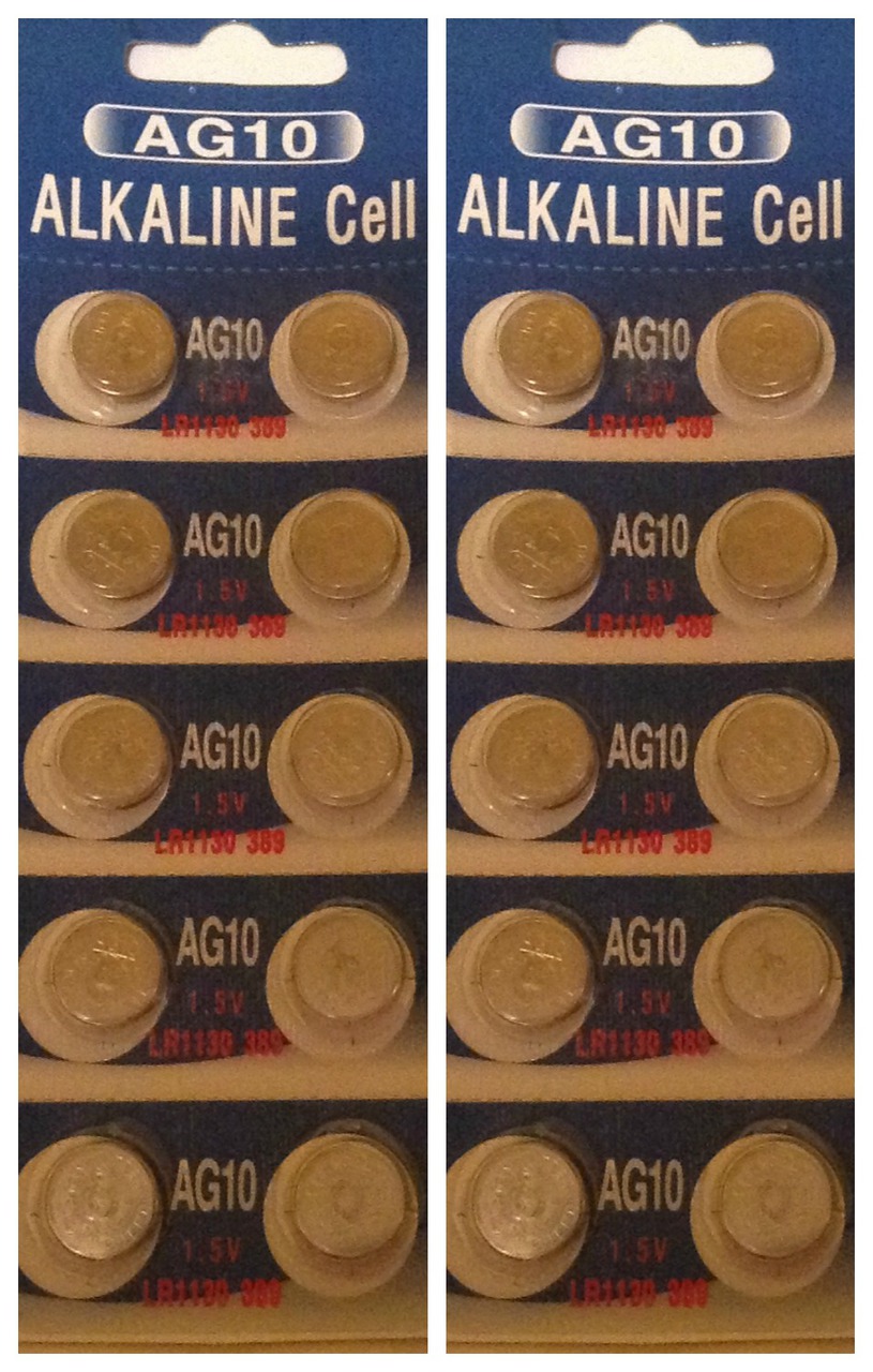AG10 / LR1130 Alkaline Button Watch Battery 1.5V - 20 Pack - FREE SHIPPING!