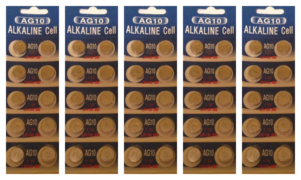 AG10 / LR1130 Alkaline Button Watch Battery 1.5V - 50 Pack + FREE SHIPPING!