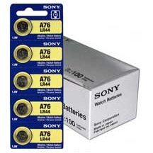 Sony LR44 - A76 Alkaline Button Battery 1.5V - 100 Pack - FREE SHIPPING